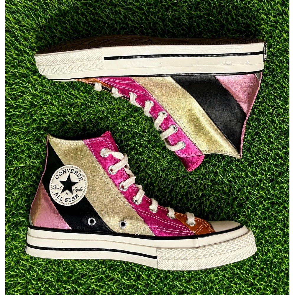 Converse Chuck 70 High Metallic Disco Platform Sneakers Women 7 Pink 565866C